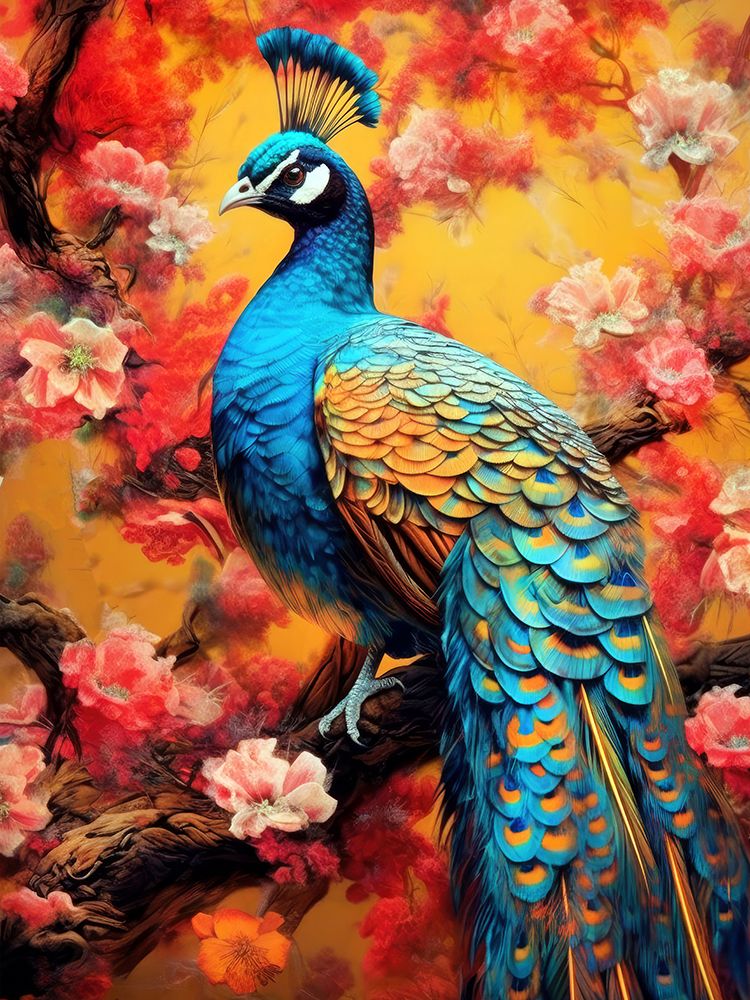 Peacock bird animal art print by Justyna Jaszke for $57.95 CAD