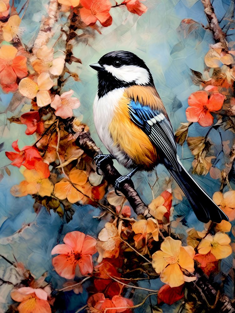 Chickadee bird animal art print by Justyna Jaszke for $57.95 CAD
