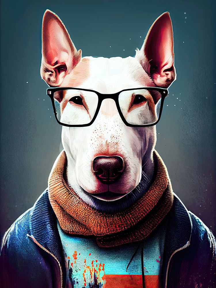 Hipster dog animal art art print by Justyna Jaszke for $57.95 CAD