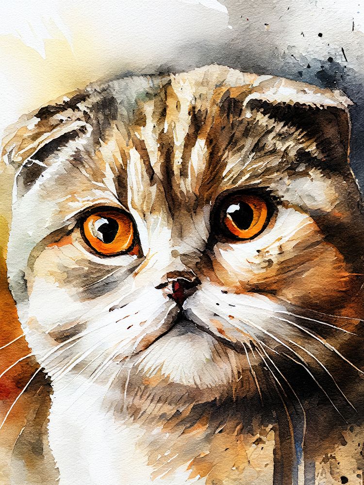 Cat watercolor painting animal art print by Justyna Jaszke for $57.95 CAD