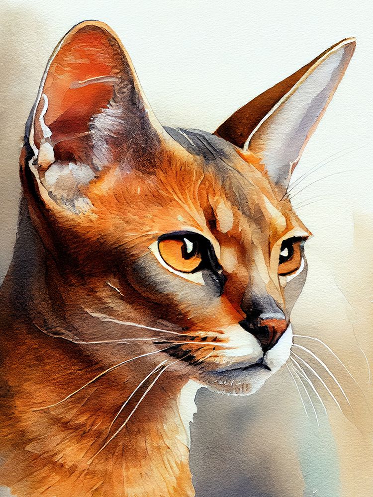 Cat watercolor painting animal art print by Justyna Jaszke for $57.95 CAD