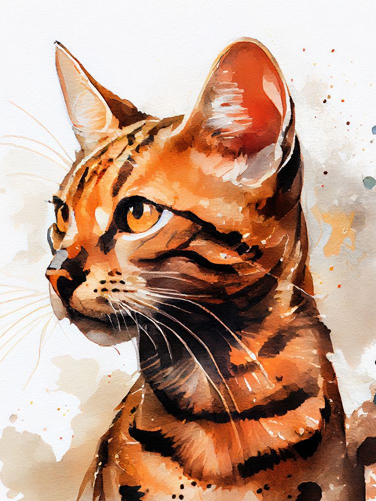 Cat watercolor painting animal art print by Justyna Jaszke for $57.95 CAD