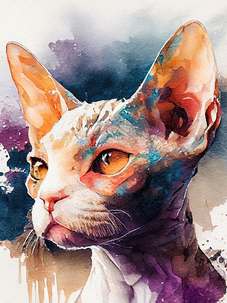Cat watercolor painting animal art print by Justyna Jaszke for $57.95 CAD