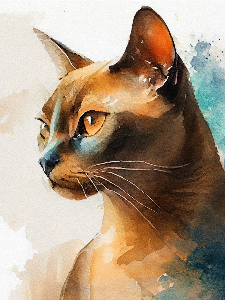Cat watercolor painting animal art print by Justyna Jaszke for $57.95 CAD