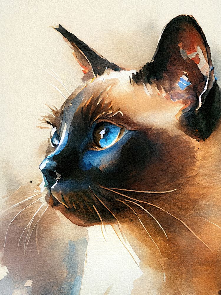 Cat watercolor painting animal art print by Justyna Jaszke for $57.95 CAD