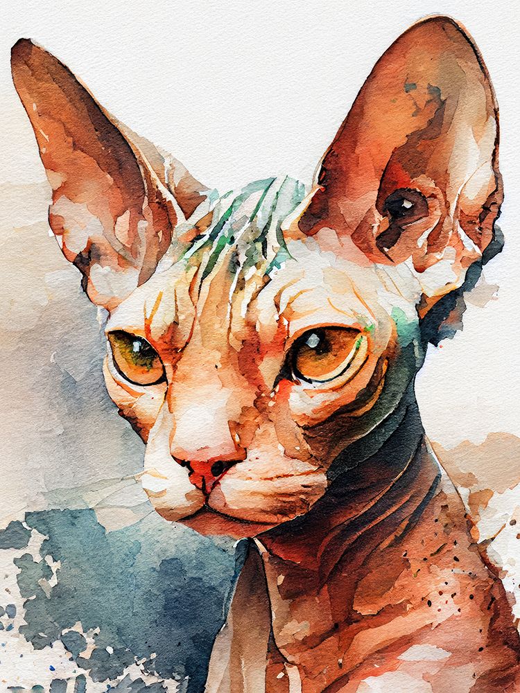 Cat watercolor painting animal art print by Justyna Jaszke for $57.95 CAD