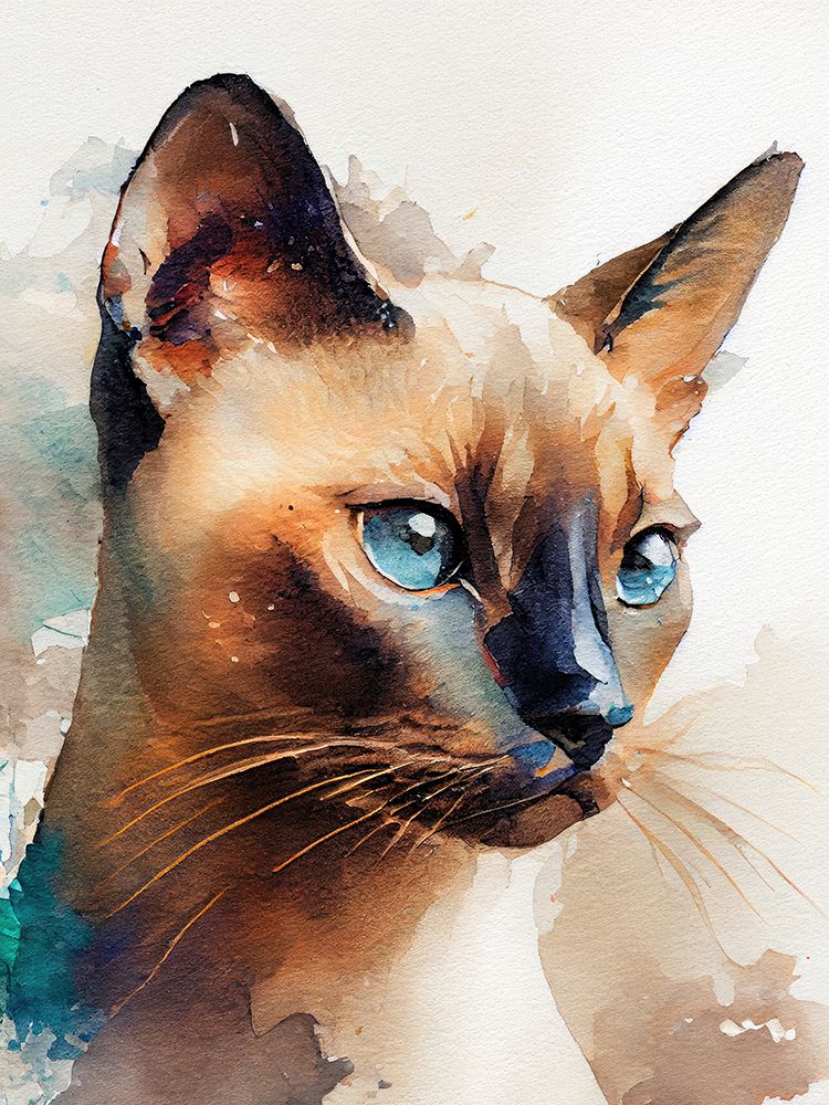 Cat watercolor painting animal art print by Justyna Jaszke for $57.95 CAD