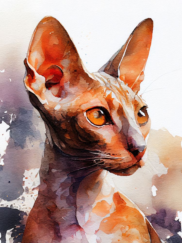 Cat watercolor painting animal art print by Justyna Jaszke for $57.95 CAD