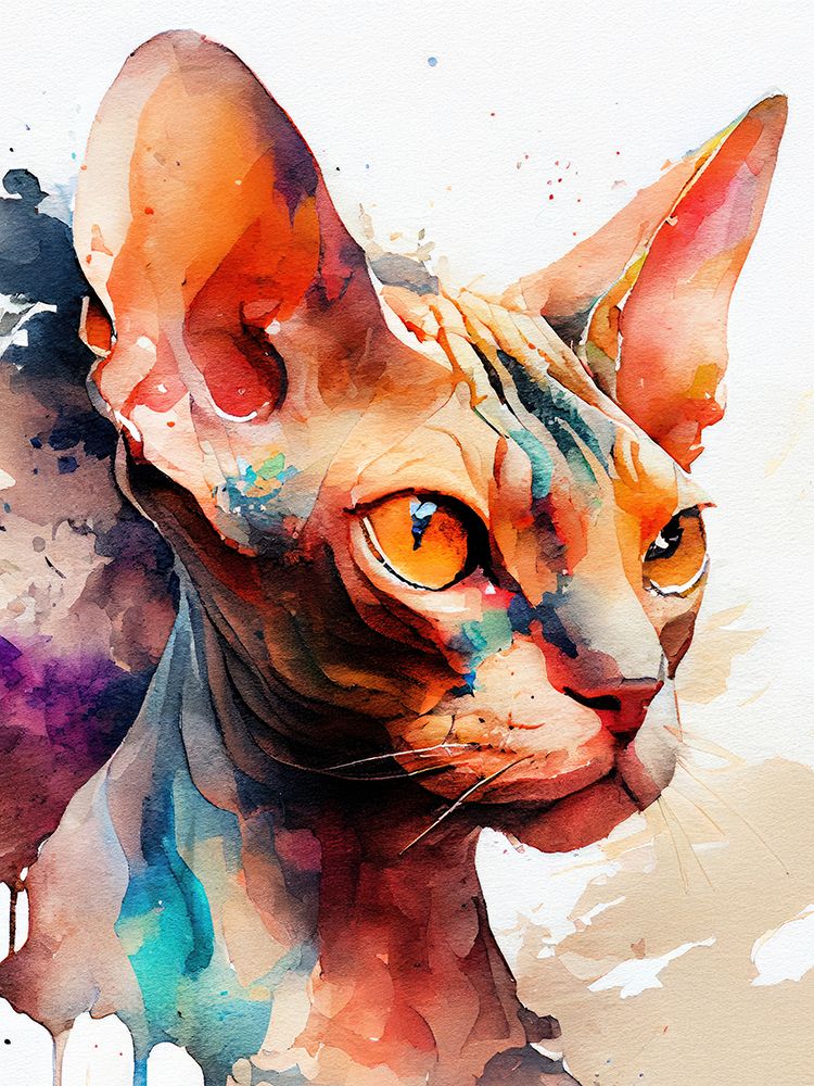 Cat watercolor painting animal art print by Justyna Jaszke for $57.95 CAD