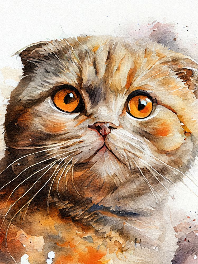 Cat watercolor painting animal art print by Justyna Jaszke for $57.95 CAD