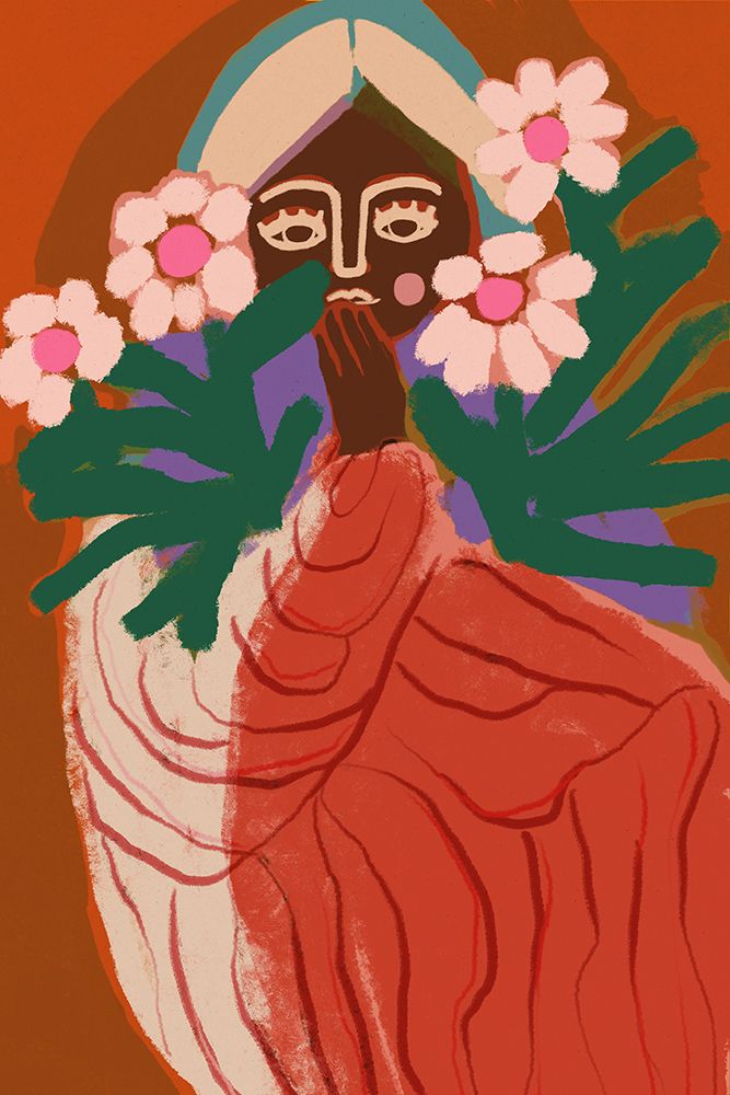Shy Flower Girl art print by Treechild for $57.95 CAD