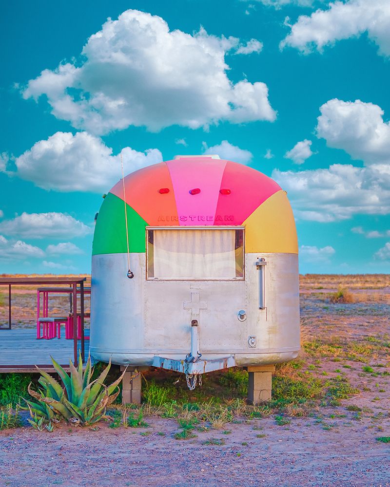 Vintage Camper Trailer With Rainbow Top art print by Tom Windeknecht for $57.95 CAD