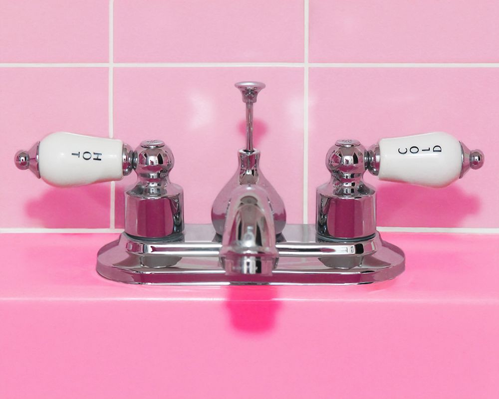 Retro Pink Sink Faucet art print by Tom Windeknecht for $57.95 CAD