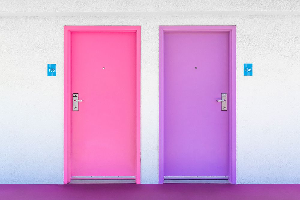 Pink and Purple Doors at the Saguaro art print by Tom Windeknecht for $57.95 CAD