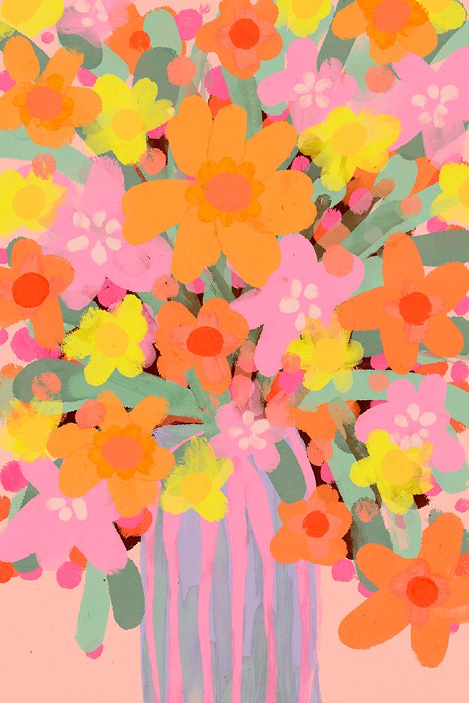 Neon Bouquet art print by Treechild for $57.95 CAD