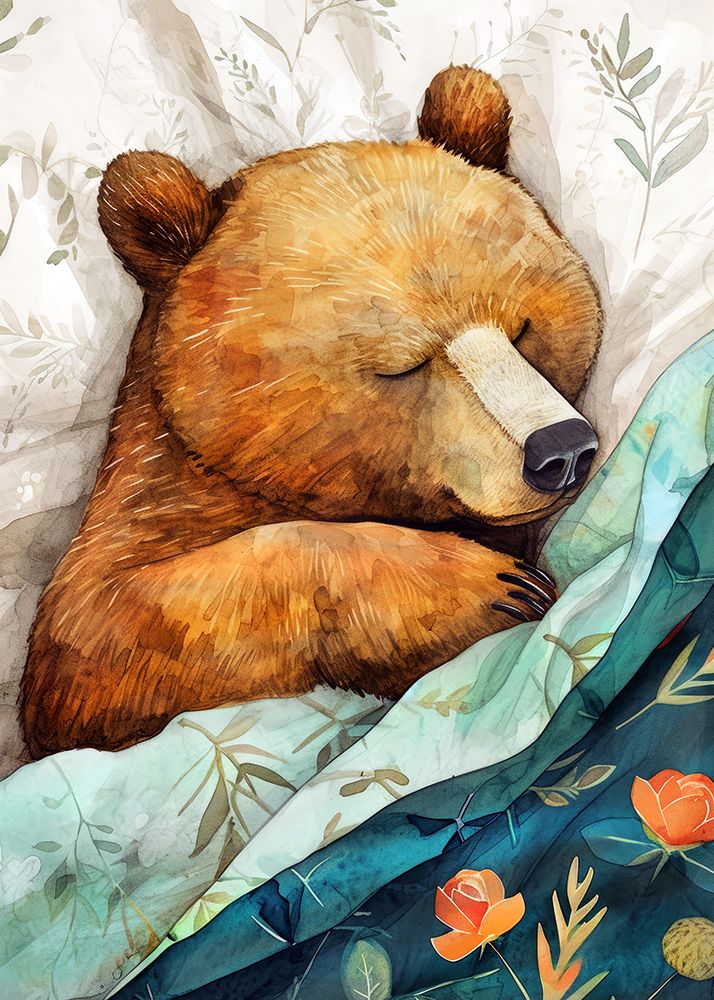 Sleepy Bear animal story art print by Justyna Jaszke for $57.95 CAD