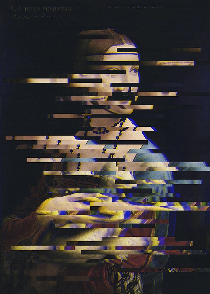 Glitched Leonardo da Vincis Lady with an Ermine art print by The Art Concept for $57.95 CAD