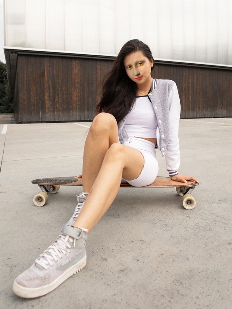Skater Monalisa art print by Dikhotomy for $57.95 CAD