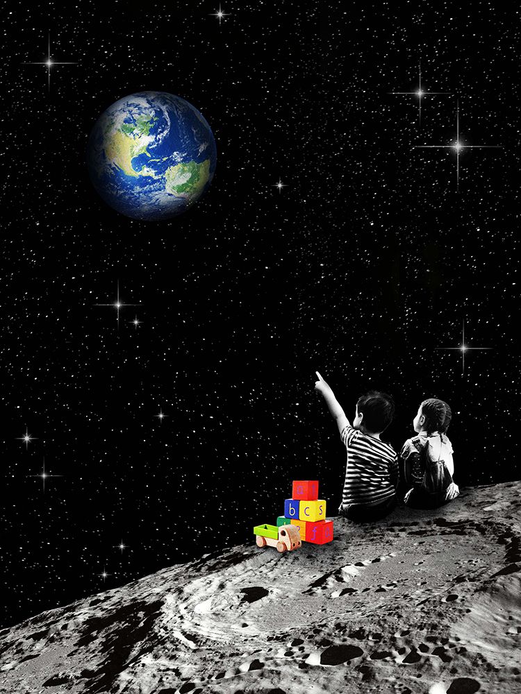 Together From the Moon art print by Dikhotomy for $57.95 CAD
