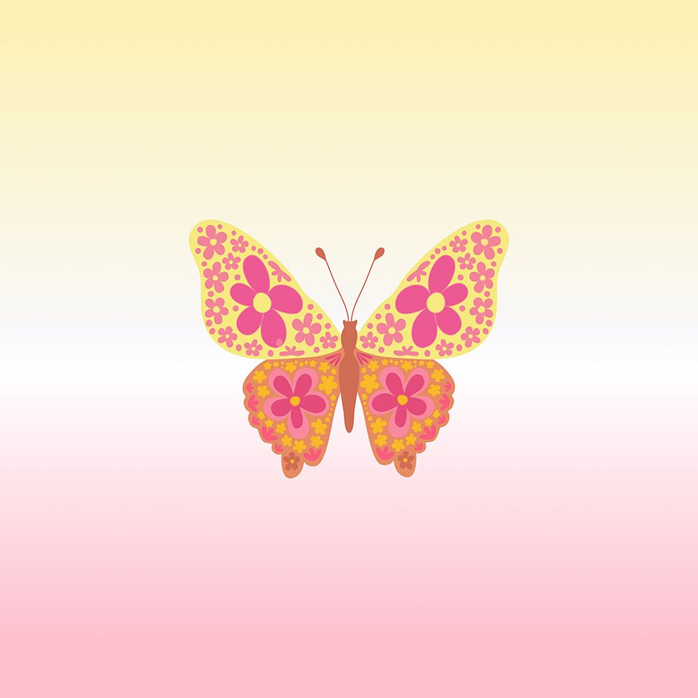 Colorful floral butterfly art print by Rosana Laiz Blursbyai for $57.95 CAD