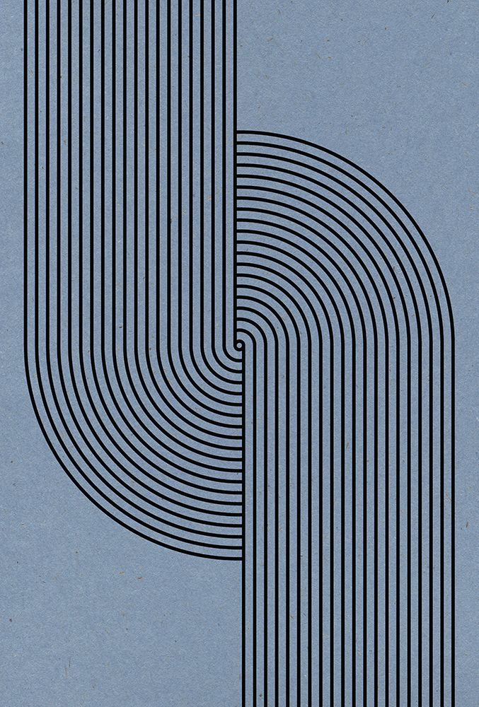 Blue Mid Century Modern art print by The Miuus Studio for $57.95 CAD