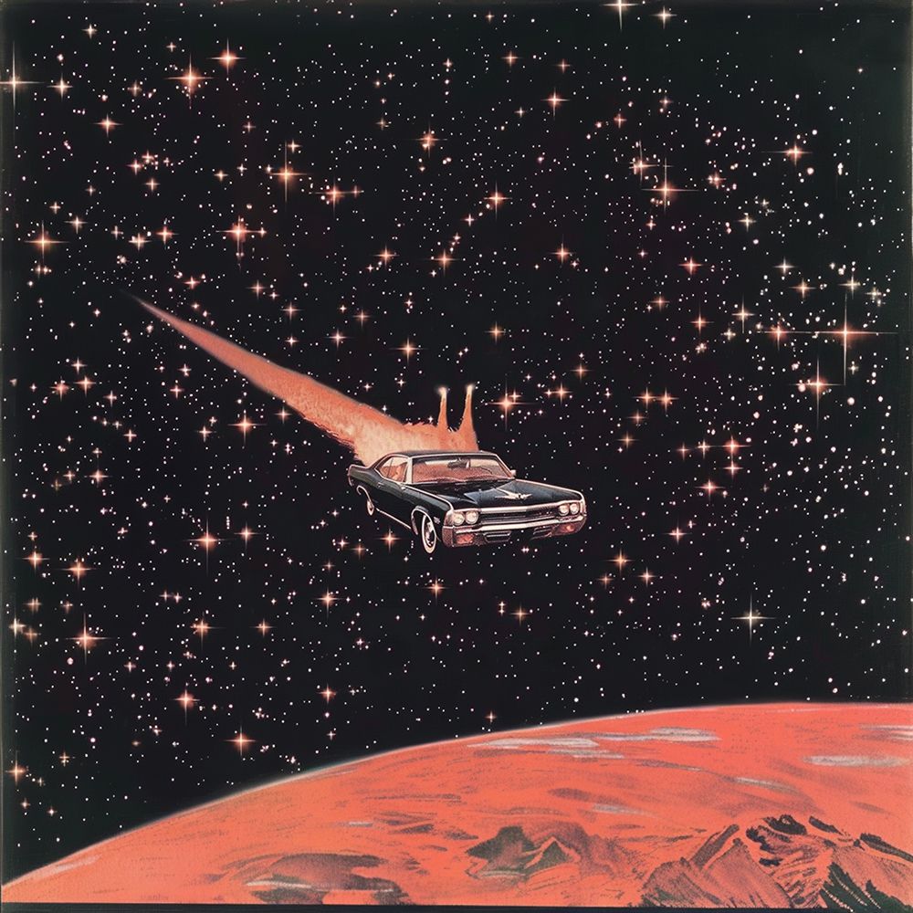 Flying Car In Space 1.0 art print by Samantha Hearn for $57.95 CAD