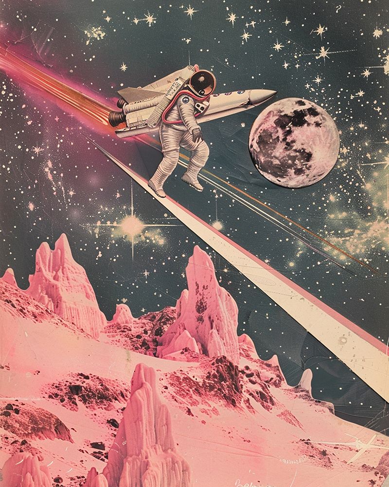 Astronaut Rocket Collage art print by Samantha Hearn for $57.95 CAD