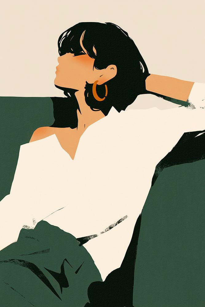 Relaxing woman art print by Treechild for $57.95 CAD