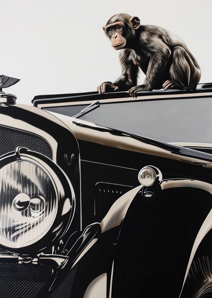 Monkey and the Bentley art print by Andreas Magnusson for $57.95 CAD