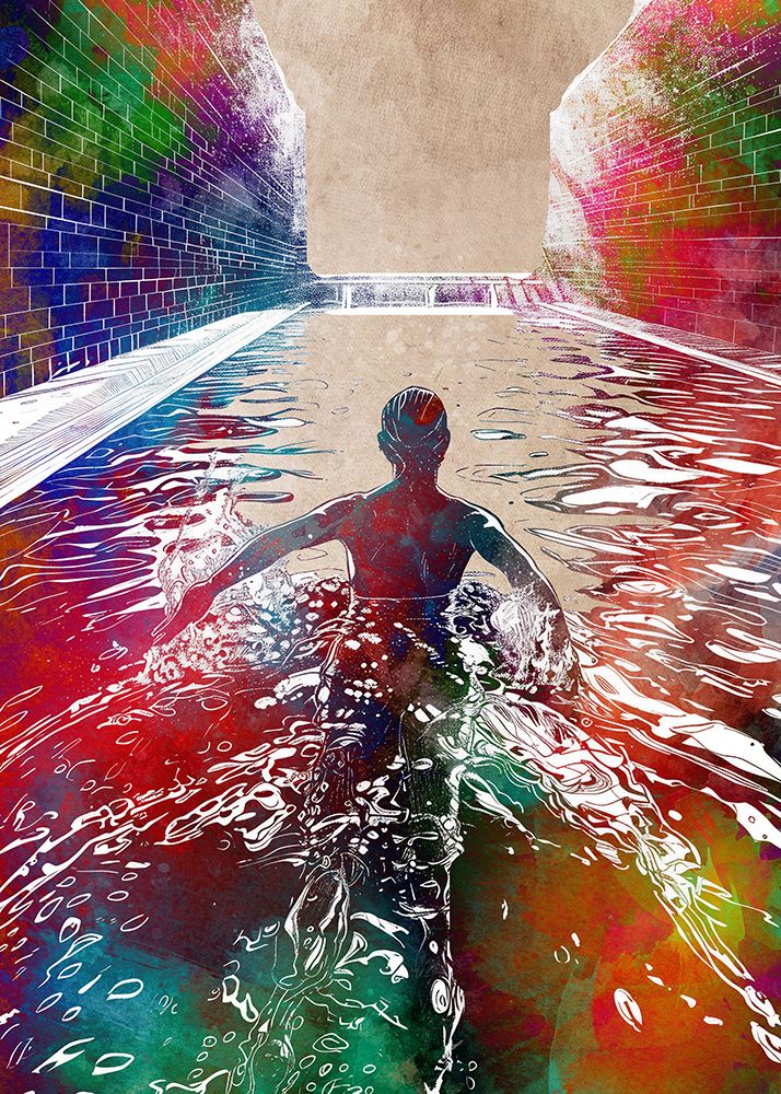 Swimmer sport art #swimmer #sport art print by Justyna Jaszke for $57.95 CAD
