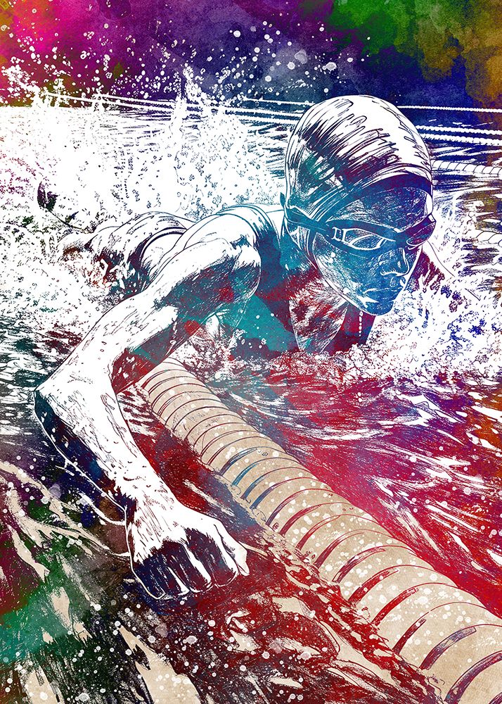 Swimmer sport art #swimmer #sport art print by Justyna Jaszke for $57.95 CAD