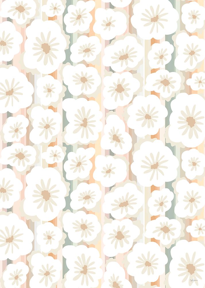 Flower Power on Stripes art print by Sue Skellern for $57.95 CAD