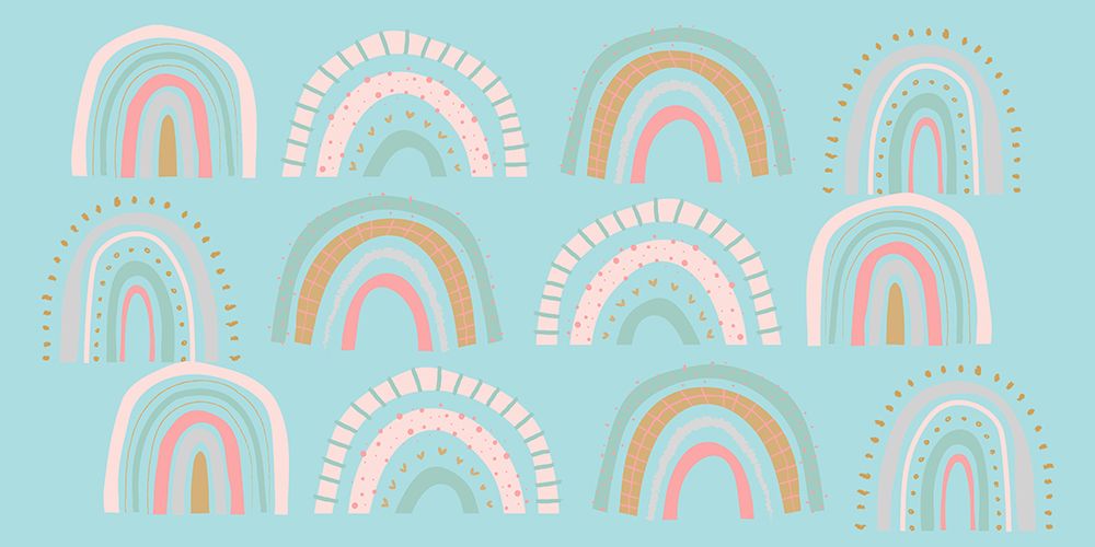Rainbows_Teal art print by Sue Skellern for $57.95 CAD