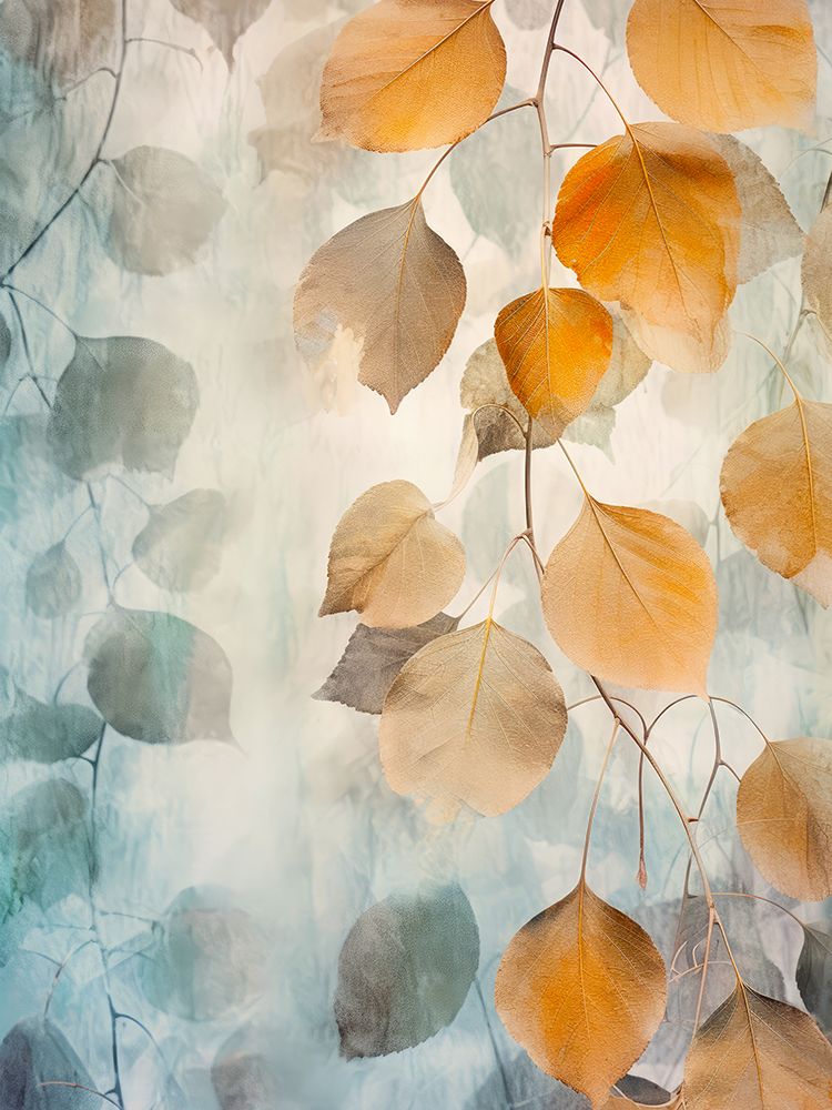 Watercolor leaves nature floral 12 art print by Justyna Jaszke for $57.95 CAD