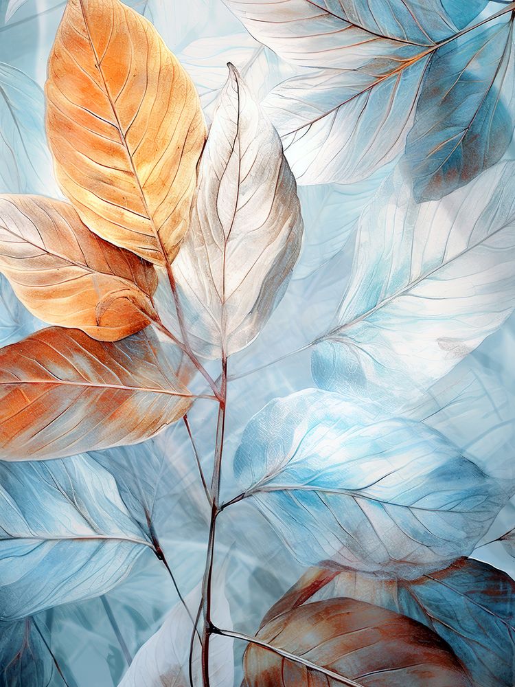 Watercolor leaves nature floral 10 art print by Justyna Jaszke for $57.95 CAD