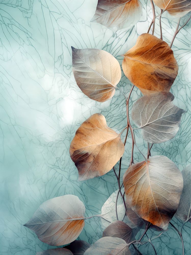 Watercolor leaves nature floral 9 art print by Justyna Jaszke for $57.95 CAD