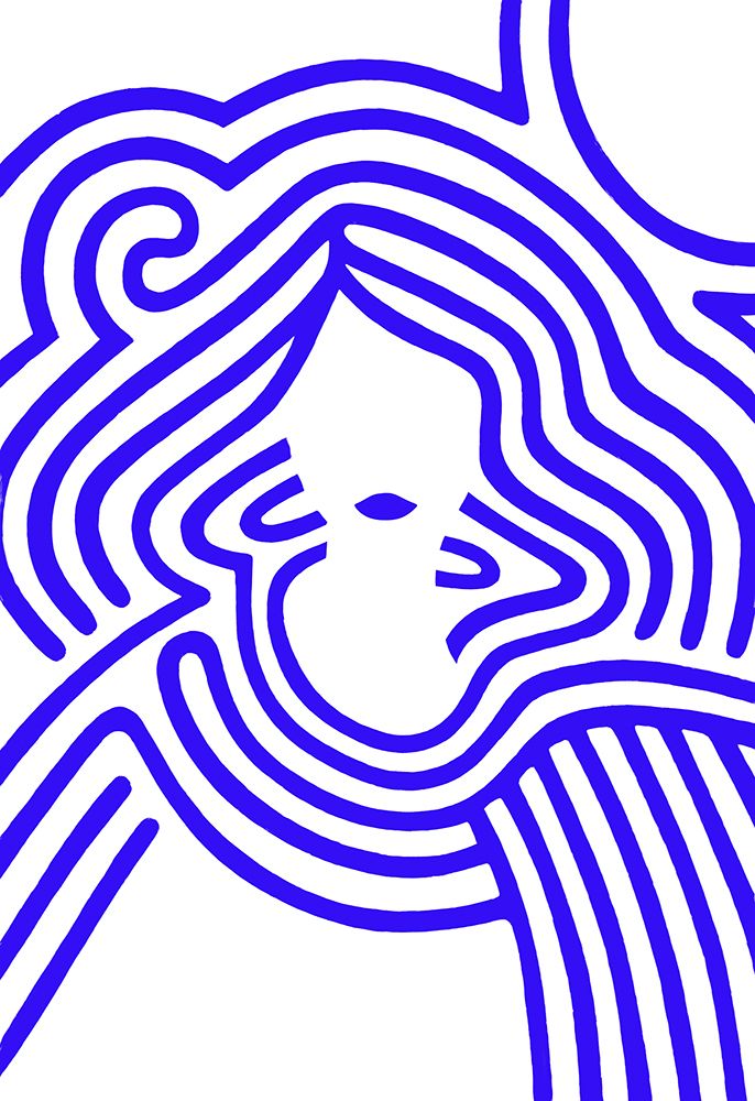 Berit in cobalt blue art print by Rosana Laiz Blursbyai for $57.95 CAD