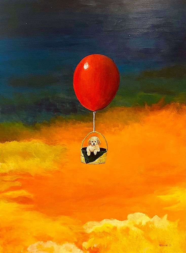 Pup Up and Away art print by Tom Blood for $57.95 CAD