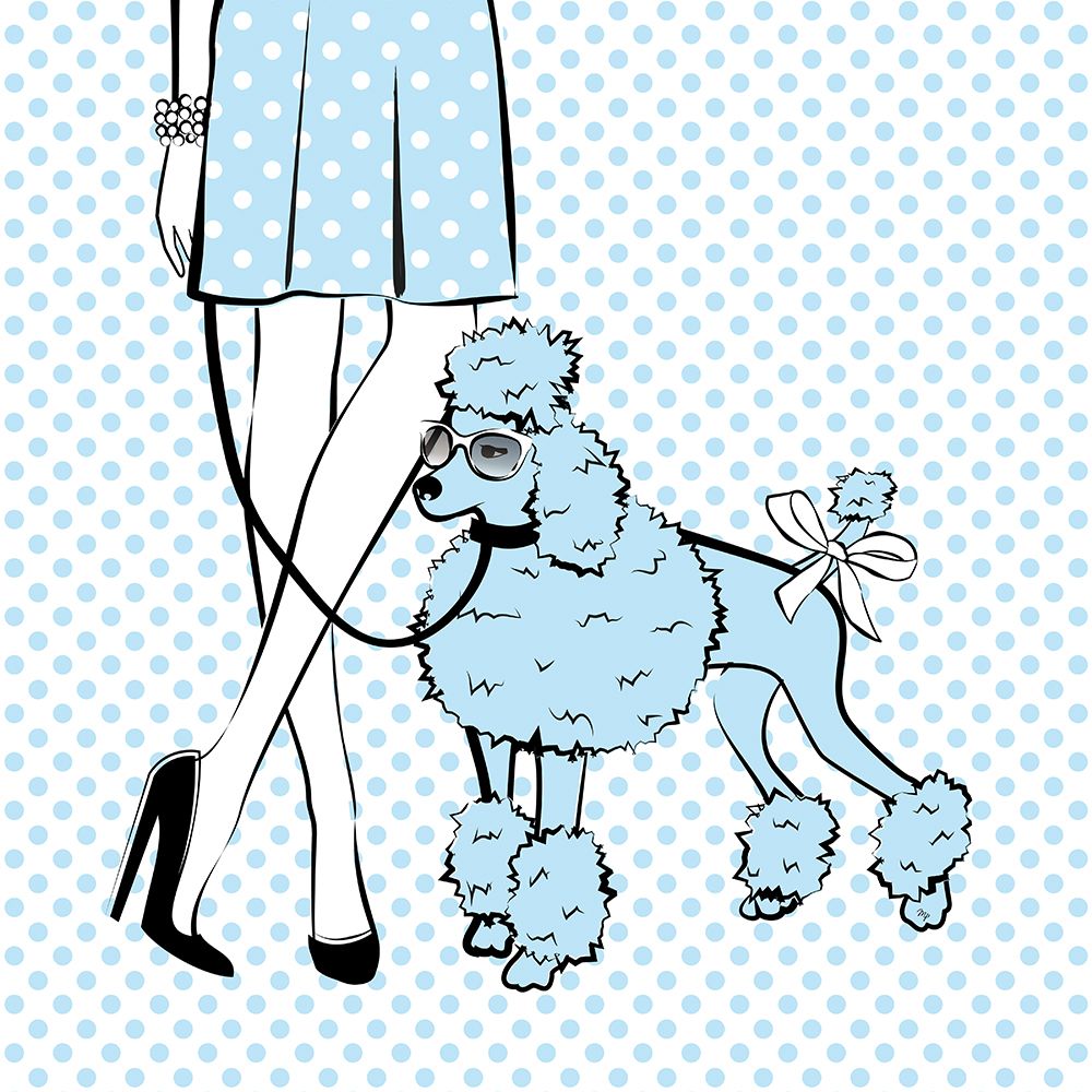 Blue Dot Dog art print by Martina for $57.95 CAD