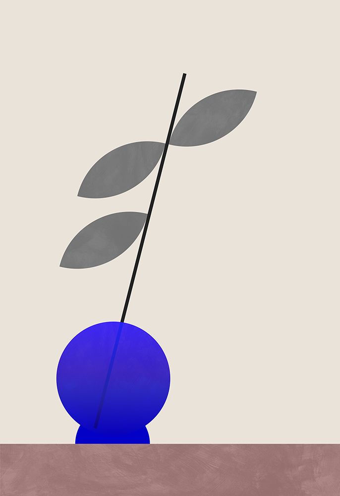 Blue round vase art print by Rosana Laiz Blursbyai for $57.95 CAD