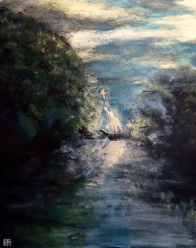 The Ferry of Spirit River art print by Ezekiel Y.D. Schmitt for $57.95 CAD