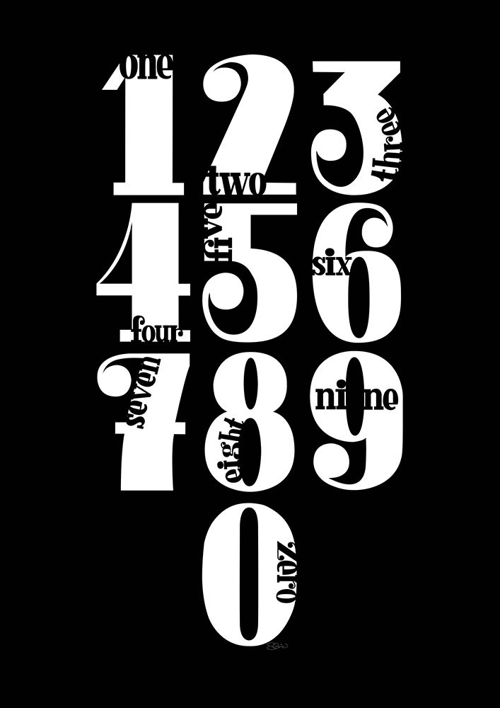 Numbers Black art print by Sofie Bjorkgren-Nase for $57.95 CAD