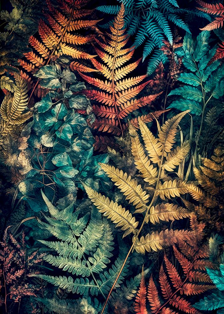 Vibrant Garden and ferns 4 art print by Justyna Jaszke for $57.95 CAD