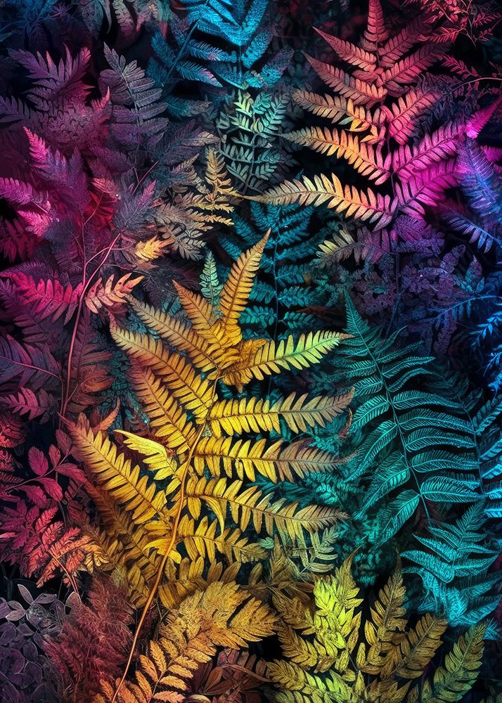 Vibrant Garden and ferns 5 art print by Justyna Jaszke for $57.95 CAD