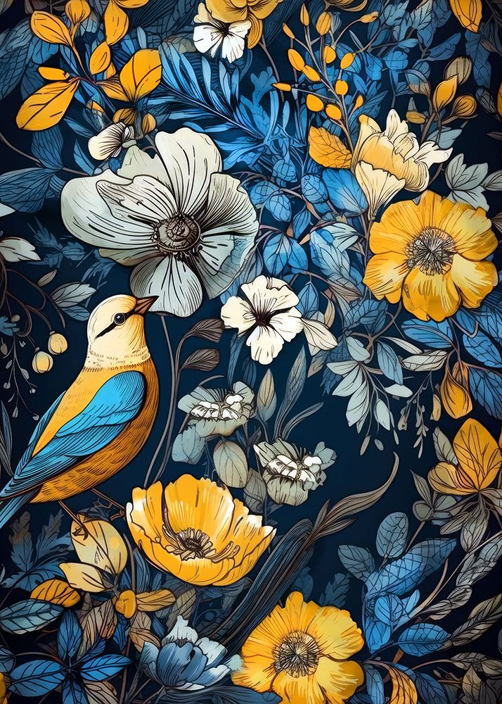 Flora and bird 1 art print by Justyna Jaszke for $57.95 CAD
