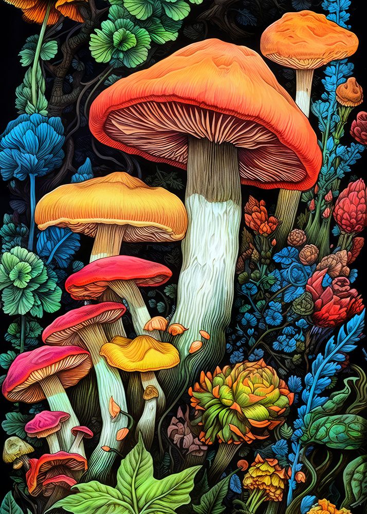 Nature 3 mushrooms art print by Justyna Jaszke for $57.95 CAD