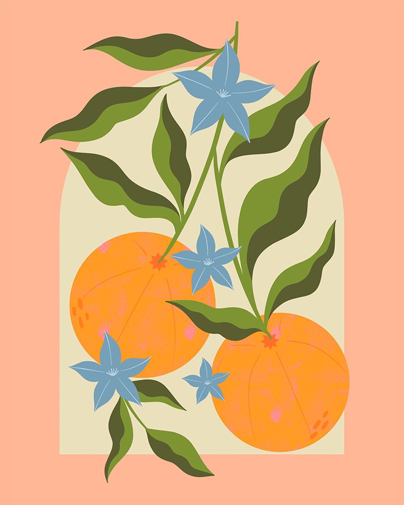 Orange Branch with Flowers art print by Melissa Donne for $57.95 CAD