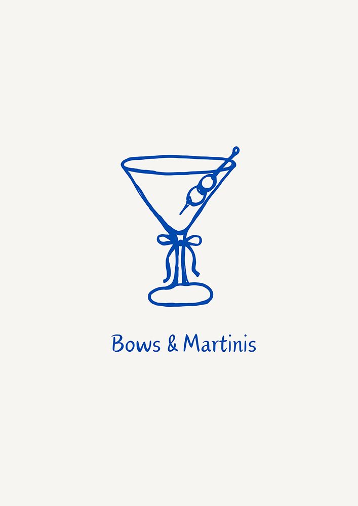 Blue Bows and Martinis art print by Art of Living for $57.95 CAD
