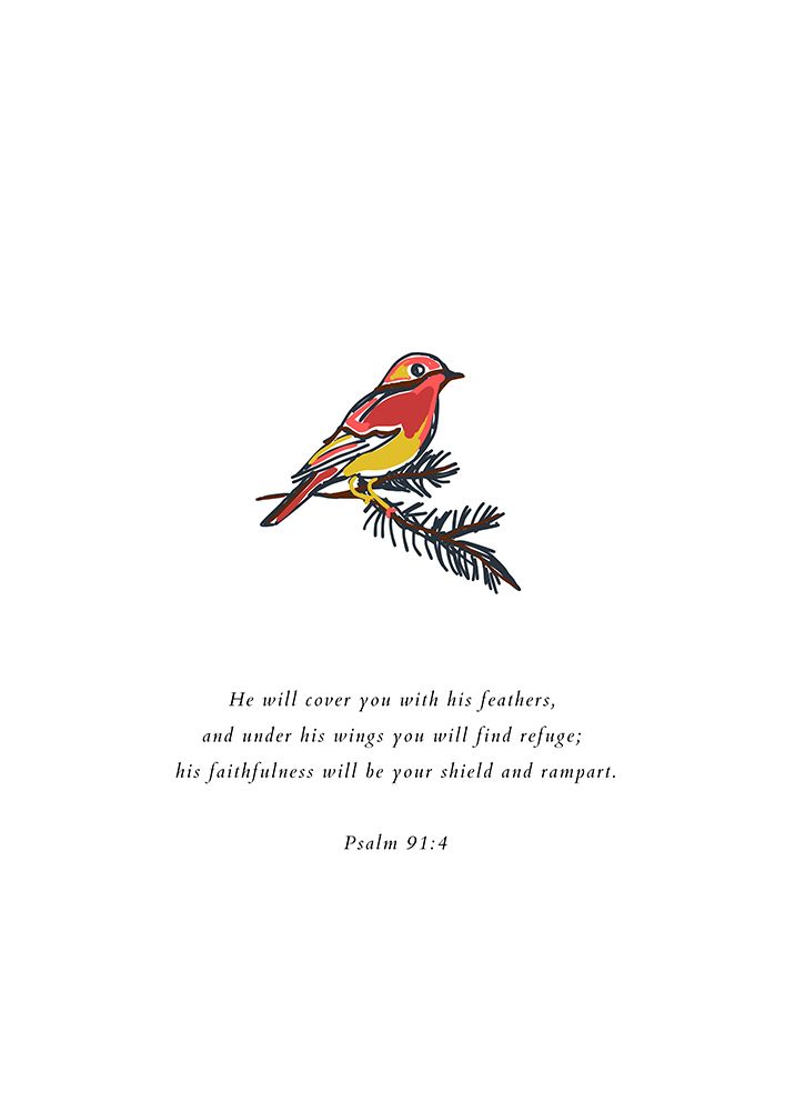 Psalm 91:4 art print by Art of Living for $57.95 CAD