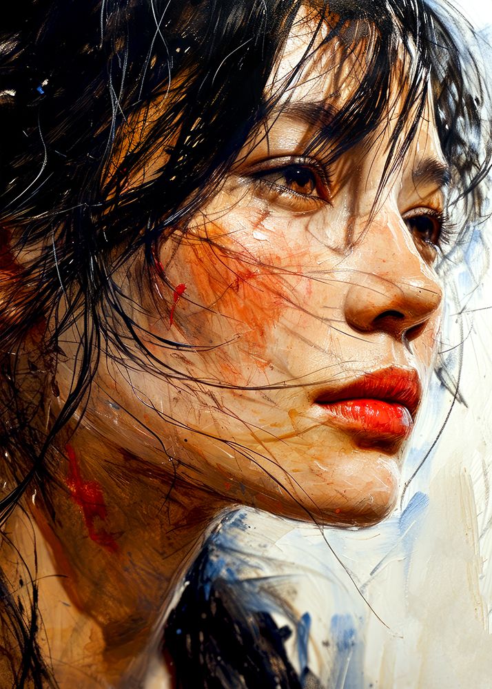 Portrait of a woman 12 art print by Justyna Jaszke for $57.95 CAD